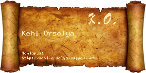 Kehl Orsolya névjegykártya